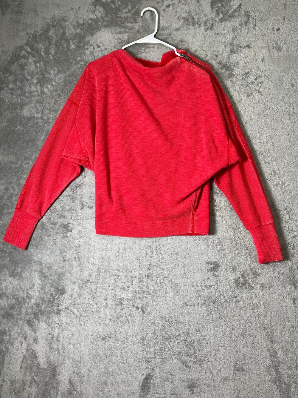 Free People Nikala Ribbed Pullover Slouched Asymmetrical Long Sleeve Casual XS